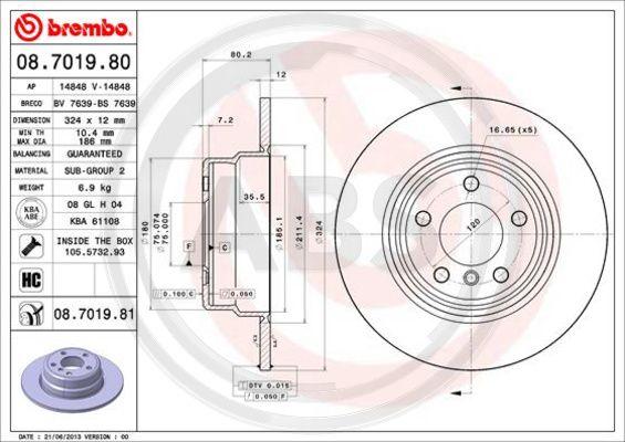 A.B.S. 08.7019.81 - Discofreno autozon.pro