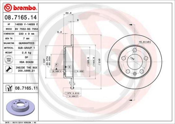 A.B.S. 08.7165.11 - Discofreno autozon.pro