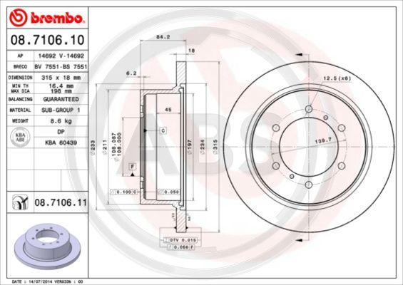 A.B.S. 08.7106.10 - Discofreno autozon.pro