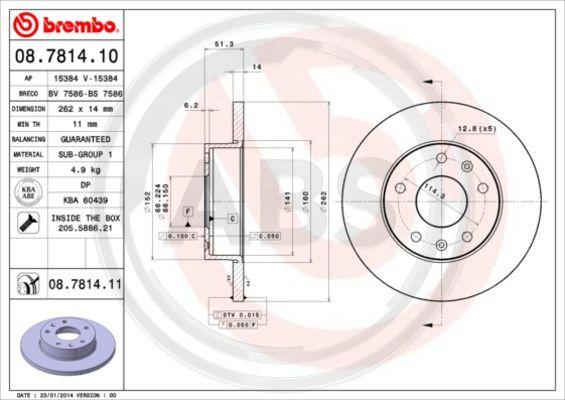 A.B.S. 08.7814.10 - Discofreno autozon.pro