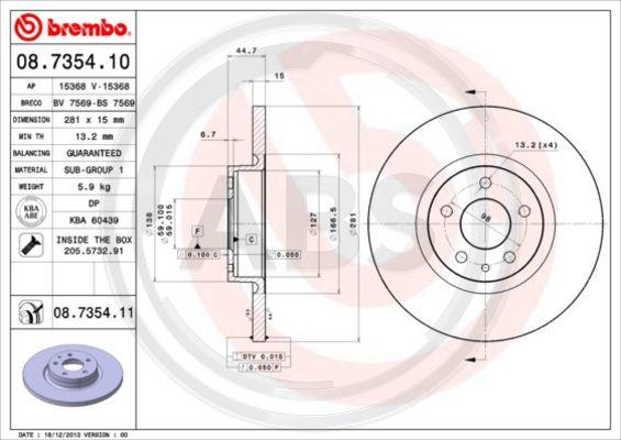 A.B.S. 08.7354.10 - Discofreno autozon.pro