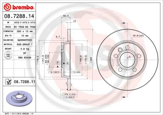 A.B.S. 08.7288.11 - Discofreno autozon.pro