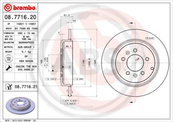 A.B.S. 08.7716.21 - Discofreno autozon.pro