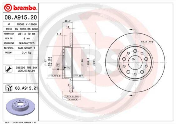 A.B.S. 08.A915.20 - Discofreno autozon.pro