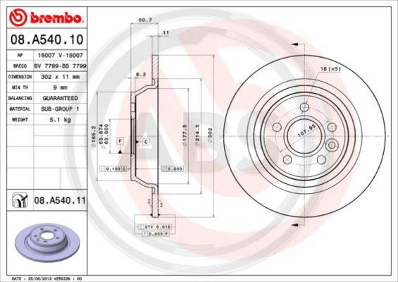 A.B.S. 08.A540.10 - Discofreno autozon.pro