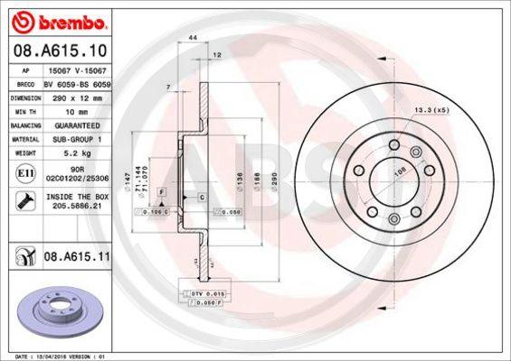 A.B.S. 08.A615.11 - Discofreno autozon.pro