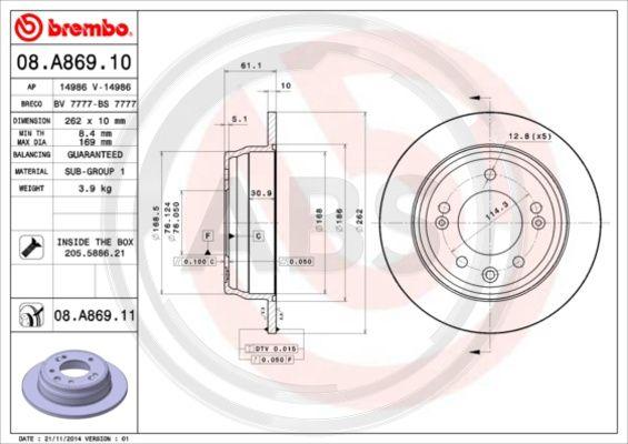 A.B.S. 08.A869.11 - Discofreno autozon.pro