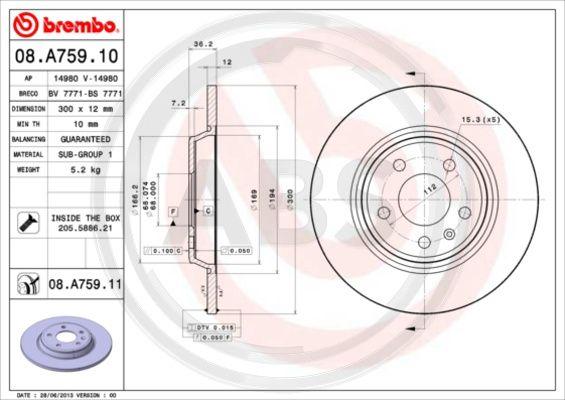 A.B.S. 08.A759.11 - Discofreno autozon.pro