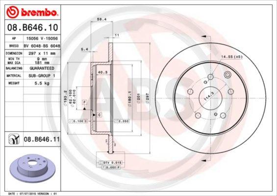 A.B.S. 08.B646.11 - Discofreno autozon.pro