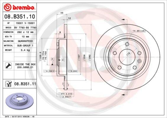 A.B.S. 08.B351.11 - Discofreno autozon.pro