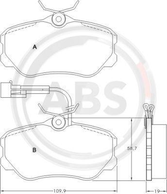 A.B.S. 36655 - Kit pastiglie freno, Freno a disco autozon.pro