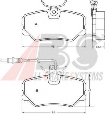 A.B.S. 36651 OE - Kit pastiglie freno, Freno a disco autozon.pro