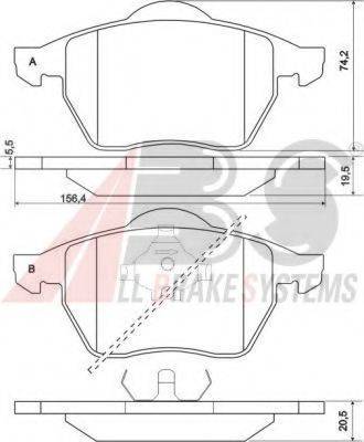 A.B.S. 36898 OE - Kit pastiglie freno, Freno a disco autozon.pro