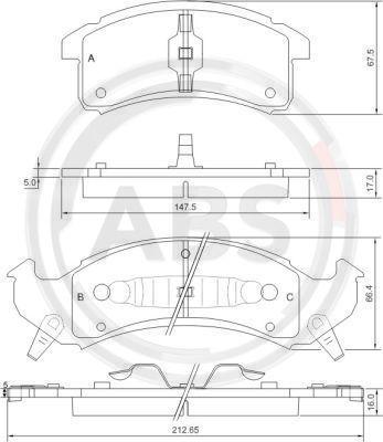 A.B.S. 38623 - Kit pastiglie freno, Freno a disco autozon.pro