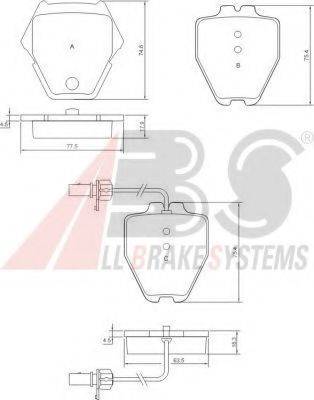 A.B.S. 37448 OE - Kit pastiglie freno, Freno a disco autozon.pro