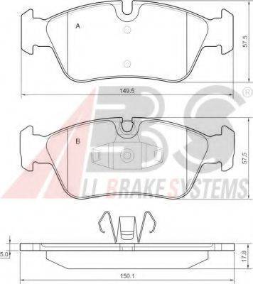 A.B.S. 37436 OE - Kit pastiglie freno, Freno a disco autozon.pro