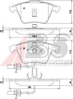 A.B.S. 37425 OE - Kit pastiglie freno, Freno a disco autozon.pro