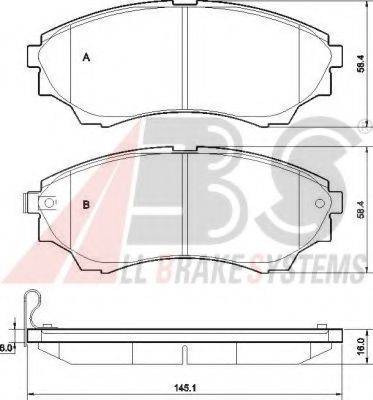 A.B.S. 37540 OE - Kit pastiglie freno, Freno a disco autozon.pro