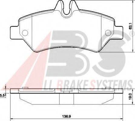 A.B.S. 37555 OE - Kit pastiglie freno, Freno a disco autozon.pro