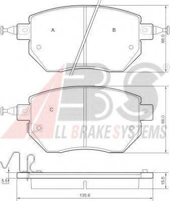 A.B.S. 37504 OE - Kit pastiglie freno, Freno a disco autozon.pro