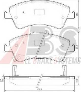 A.B.S. 37615 OE - Kit pastiglie freno, Freno a disco autozon.pro