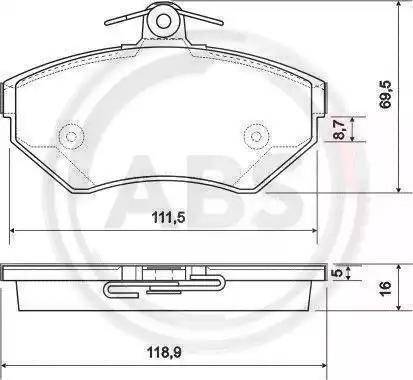 Sangsin Brake SP1708 - Kit pastiglie freno, Freno a disco autozon.pro