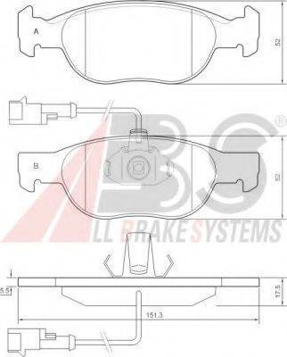 A.B.S. 37012 OE - Kit pastiglie freno, Freno a disco autozon.pro