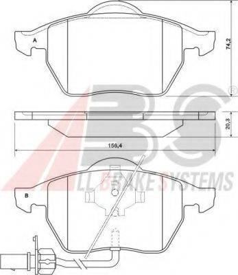 A.B.S. 37156 OE - Kit pastiglie freno, Freno a disco autozon.pro