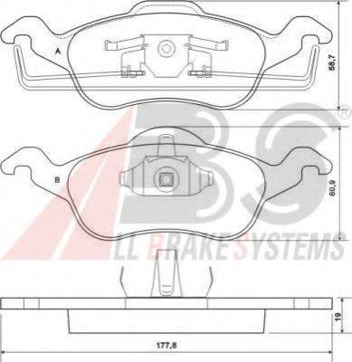 A.B.S. 37100 OE - Kit pastiglie freno, Freno a disco autozon.pro