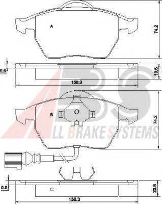 A.B.S. 37133 OE - Kit pastiglie freno, Freno a disco autozon.pro