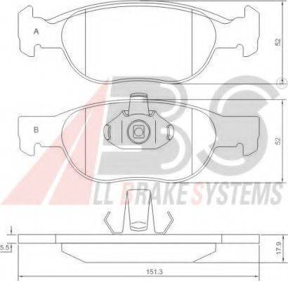 A.B.S. 37132 OE - Kit pastiglie freno, Freno a disco autozon.pro