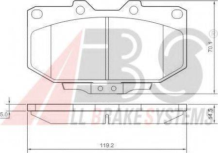 A.B.S. 37128 OE - Kit pastiglie freno, Freno a disco autozon.pro