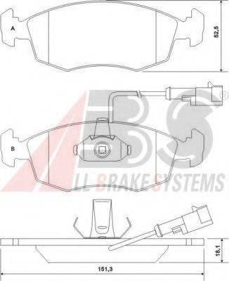 A.B.S. 37122 OE - Kit pastiglie freno, Freno a disco autozon.pro