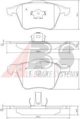 A.B.S. 37344 OE - Kit pastiglie freno, Freno a disco autozon.pro