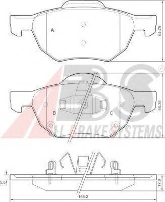 A.B.S. 37359 OE - Kit pastiglie freno, Freno a disco autozon.pro