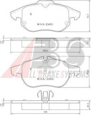 A.B.S. 37300 OE - Kit pastiglie freno, Freno a disco autozon.pro