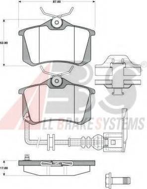 A.B.S. 37334 OE - Kit pastiglie freno, Freno a disco autozon.pro