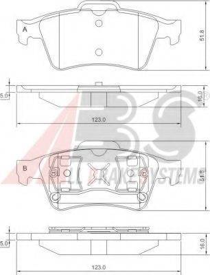 A.B.S. 37216 OE - Kit pastiglie freno, Freno a disco autozon.pro