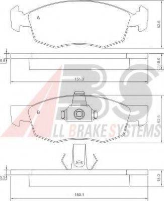 A.B.S. 37286 OE - Kit pastiglie freno, Freno a disco autozon.pro