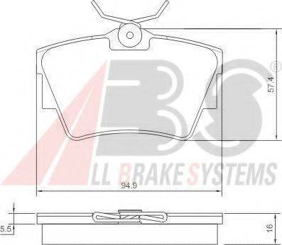 A.B.S. 37288 OE - Kit pastiglie freno, Freno a disco autozon.pro