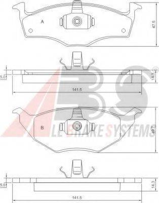 A.B.S. 37238 OE - Kit pastiglie freno, Freno a disco autozon.pro