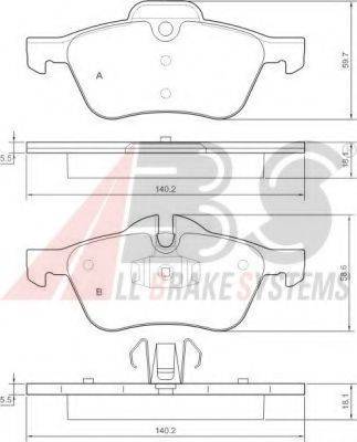 A.B.S. 37279 OE - Kit pastiglie freno, Freno a disco autozon.pro