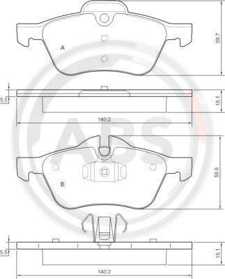 A.B.S. 37279 - Kit pastiglie freno, Freno a disco autozon.pro