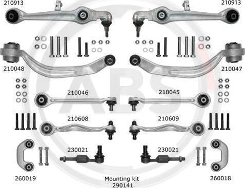 A.B.S. 219902 - Kit riparazione, Braccio trasversale autozon.pro