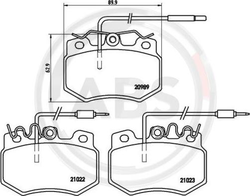 A.B.S. P61031 - Kit pastiglie freno, Freno a disco autozon.pro