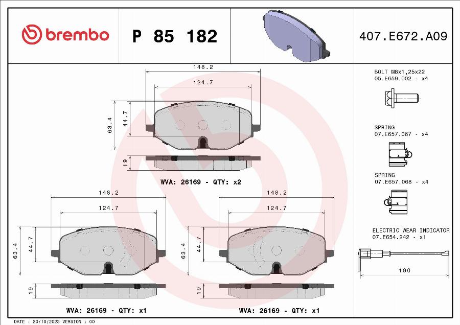 A.B.S. P85182 - Kit pastiglie freno, Freno a disco autozon.pro