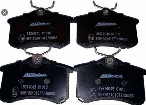 ACDelco 19374045 - Kit pastiglie freno, Freno a disco autozon.pro