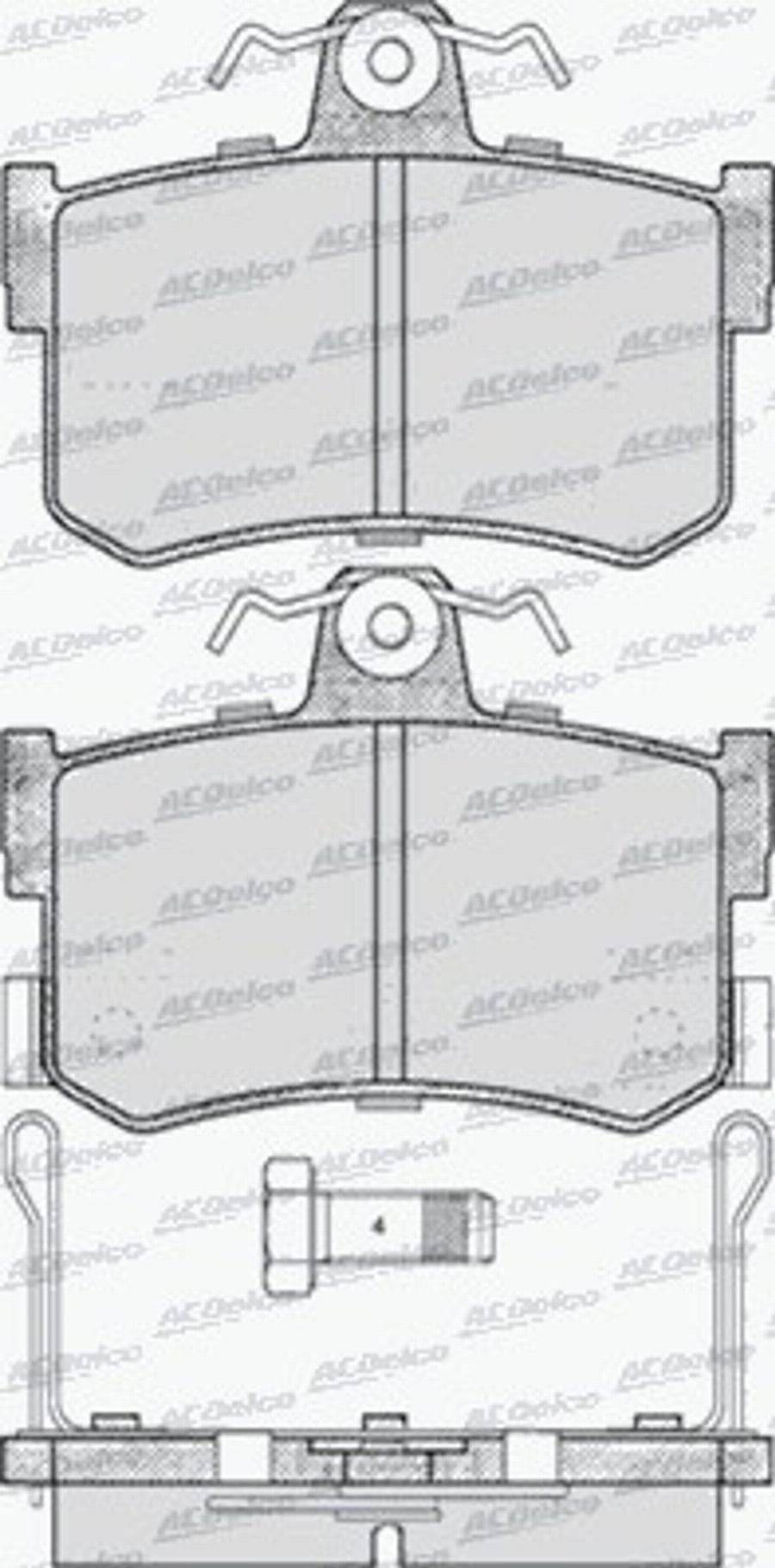 ACDelco AC491381D - Kit pastiglie freno, Freno a disco autozon.pro