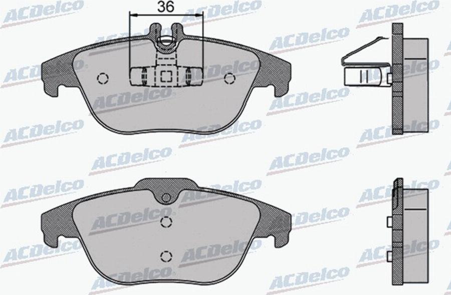 ACDelco AC848981D - Kit pastiglie freno, Freno a disco autozon.pro