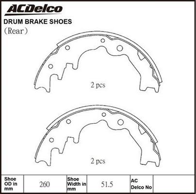 ACDelco ACBS1665 - Kit ganasce freno autozon.pro